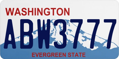 WA license plate ABW3777