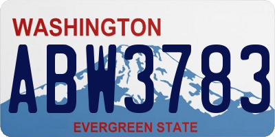 WA license plate ABW3783