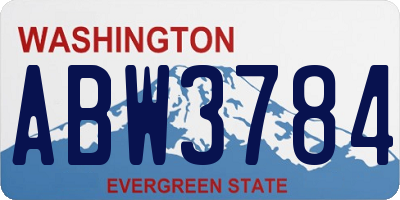 WA license plate ABW3784