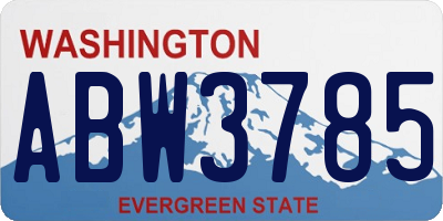 WA license plate ABW3785