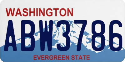 WA license plate ABW3786