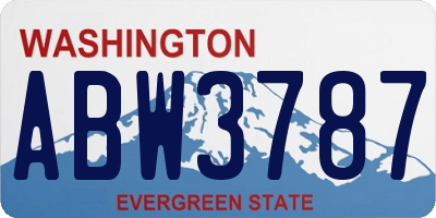 WA license plate ABW3787