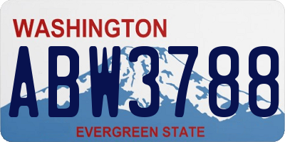 WA license plate ABW3788