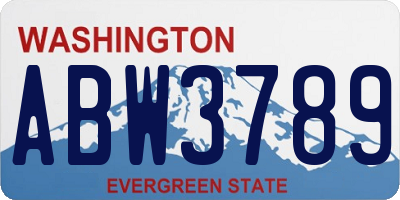 WA license plate ABW3789