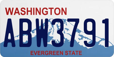 WA license plate ABW3791