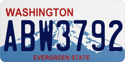 WA license plate ABW3792