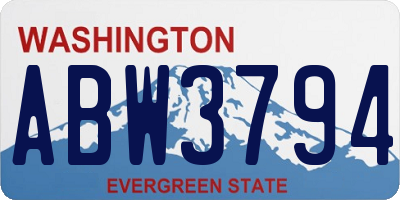 WA license plate ABW3794