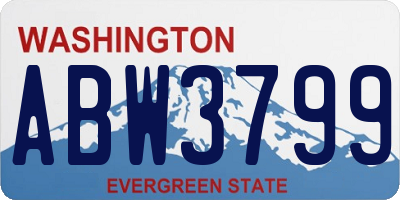WA license plate ABW3799