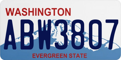 WA license plate ABW3807