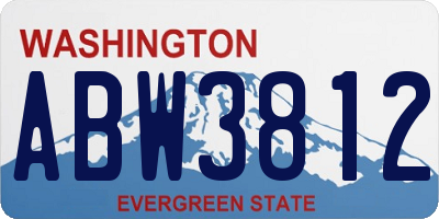 WA license plate ABW3812