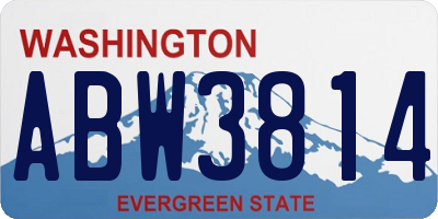 WA license plate ABW3814