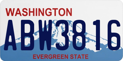 WA license plate ABW3816