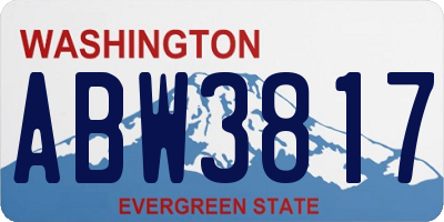 WA license plate ABW3817