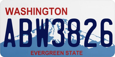 WA license plate ABW3826