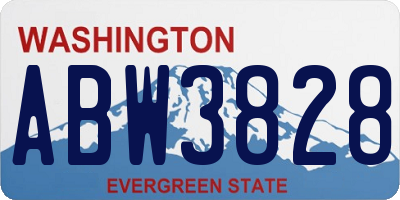 WA license plate ABW3828