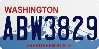 WA license plate ABW3829