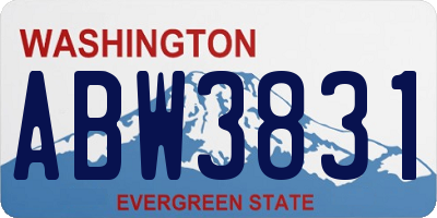 WA license plate ABW3831