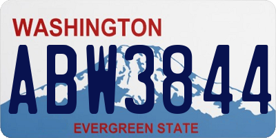 WA license plate ABW3844