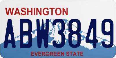WA license plate ABW3849