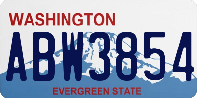 WA license plate ABW3854
