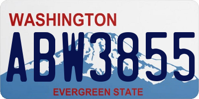 WA license plate ABW3855