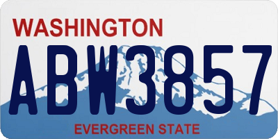 WA license plate ABW3857