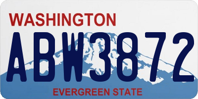 WA license plate ABW3872