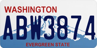WA license plate ABW3874