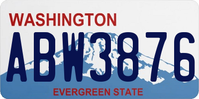 WA license plate ABW3876
