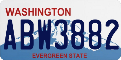 WA license plate ABW3882