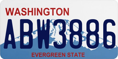 WA license plate ABW3886