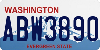 WA license plate ABW3890