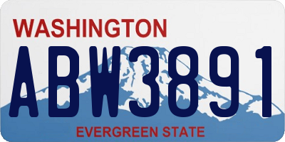 WA license plate ABW3891