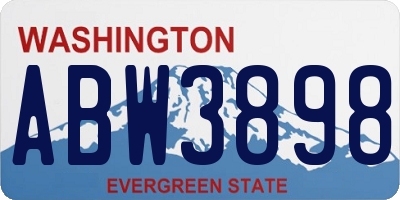 WA license plate ABW3898