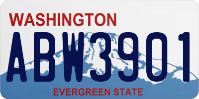 WA license plate ABW3901