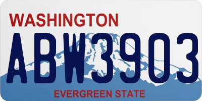 WA license plate ABW3903