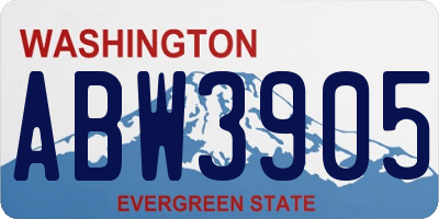 WA license plate ABW3905