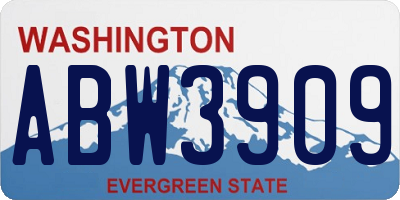 WA license plate ABW3909