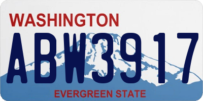 WA license plate ABW3917