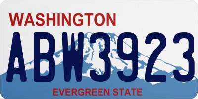 WA license plate ABW3923