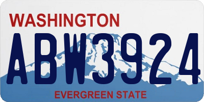 WA license plate ABW3924