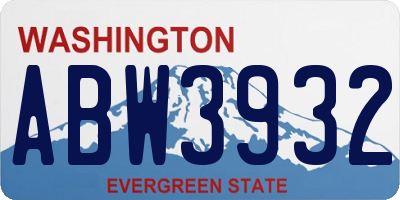 WA license plate ABW3932