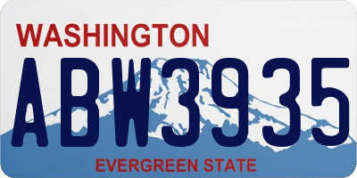 WA license plate ABW3935