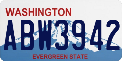 WA license plate ABW3942