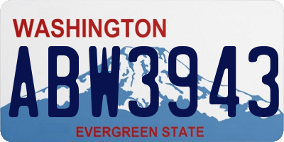 WA license plate ABW3943