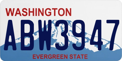 WA license plate ABW3947