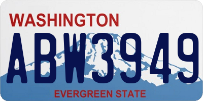 WA license plate ABW3949