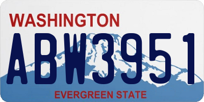WA license plate ABW3951