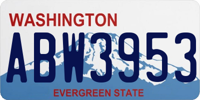 WA license plate ABW3953