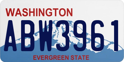 WA license plate ABW3961